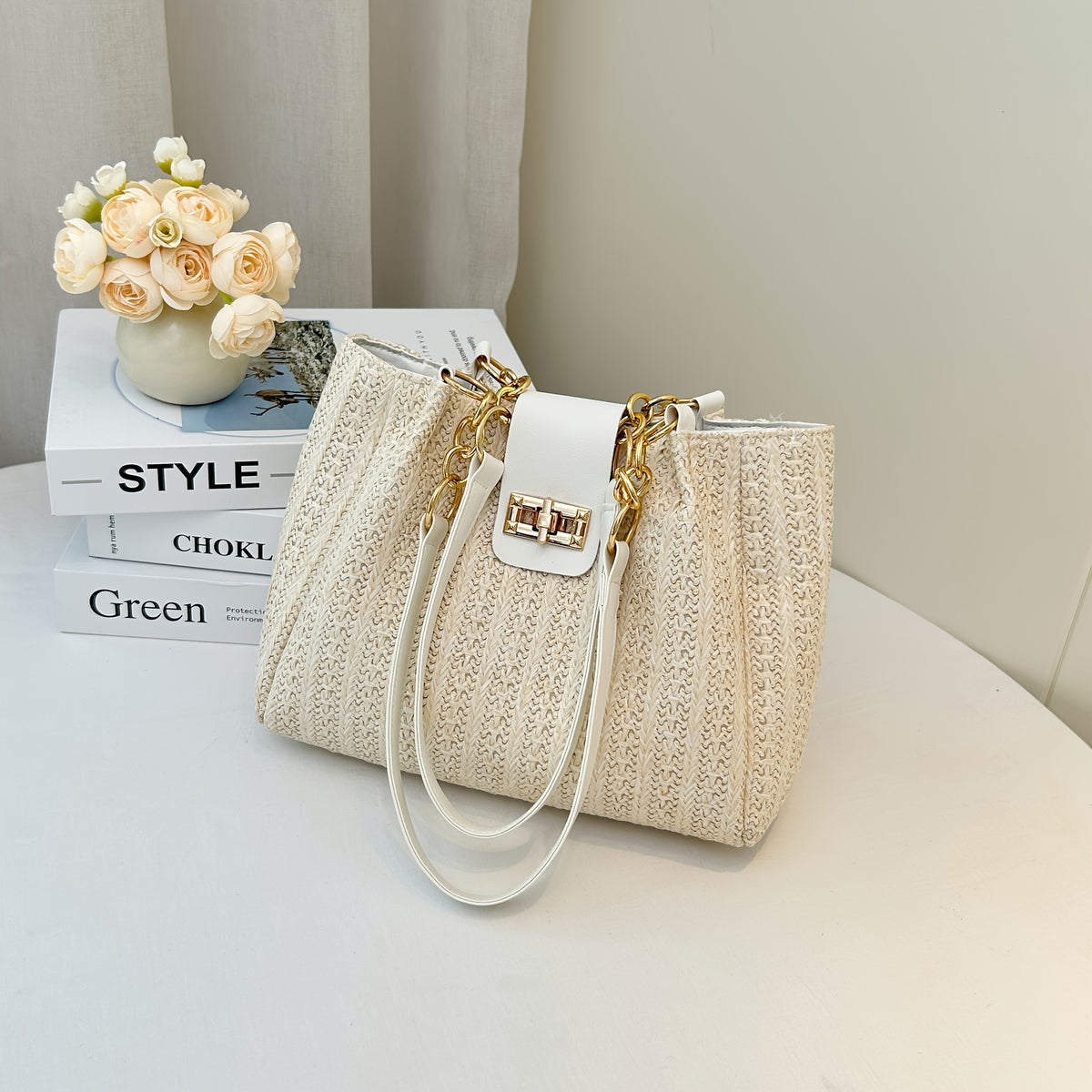Bolsa Feminina Trançada – Ombro Único, Design Elegante