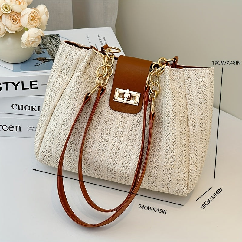 Bolsa Feminina Trançada – Ombro Único, Design Elegante