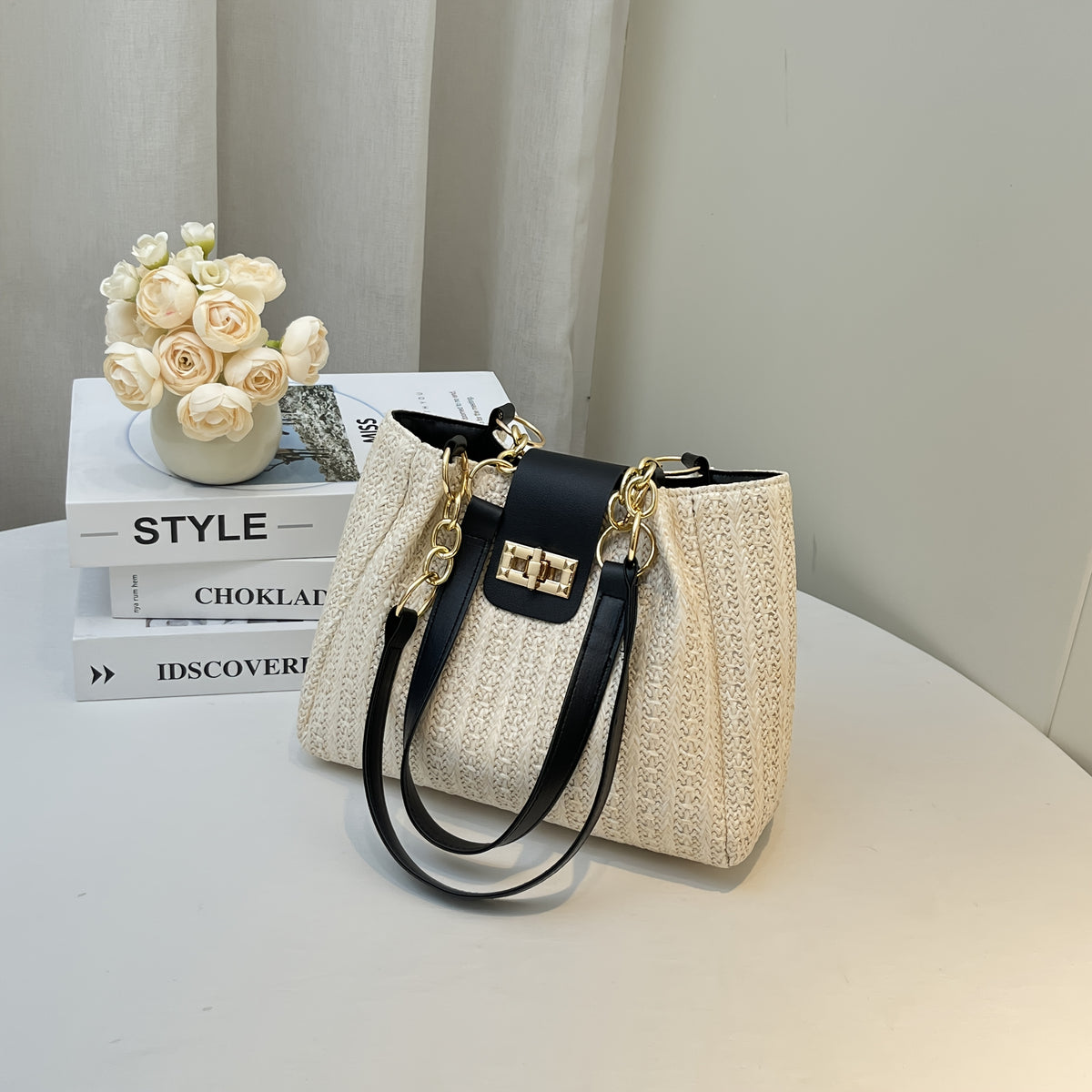 Bolsa Feminina Trançada – Ombro Único, Design Elegante